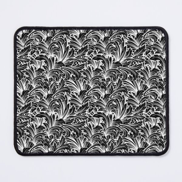 Item preview, Leaflets Black Swirly Floral Pattern  designed and sold by RihabPrint.