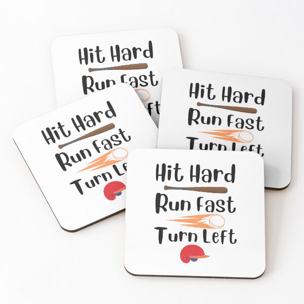 Item preview, Hit hard run fast turn left, Baseball, Gift for baseball lover, Sport lover. designed and sold by Sarocha Kaewsanod.