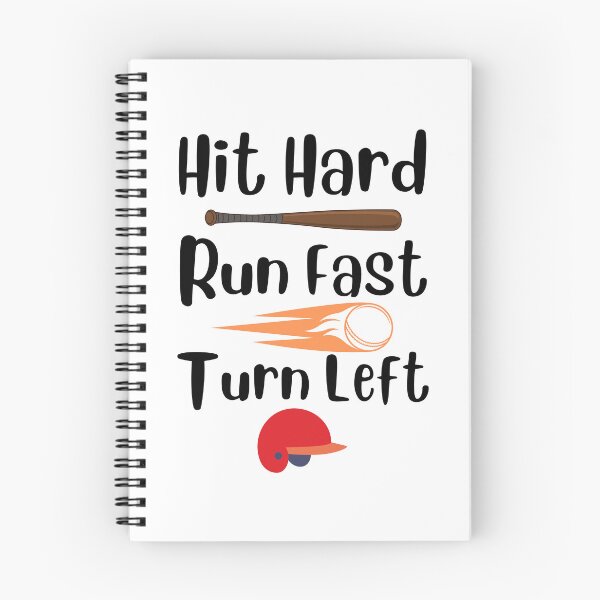 Item preview, Hit hard run fast turn left, Baseball, Gift for baseball lover, Sport lover. designed and sold by Sarocha Kaewsanod.