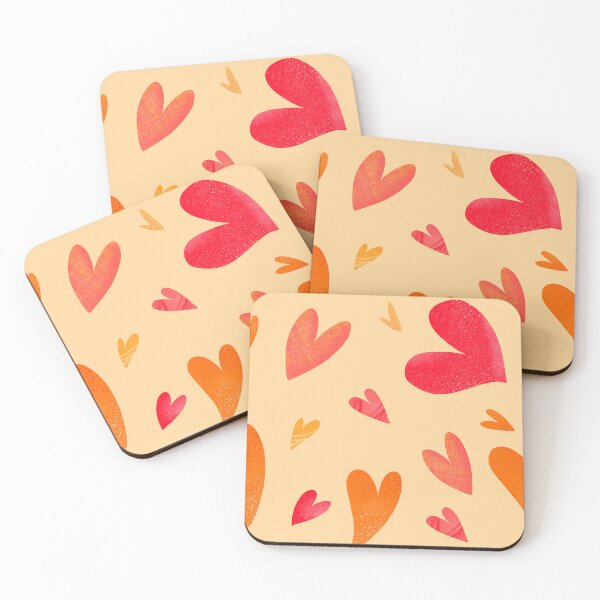 Item preview, Fun Heart Pattern Pink and Orange designed and sold by ChloesNook.