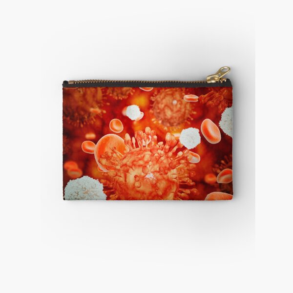 Item preview, Microscopic view of H5N1 virus with red blood cells and white blood cells. designed and sold by StocktrekImages.