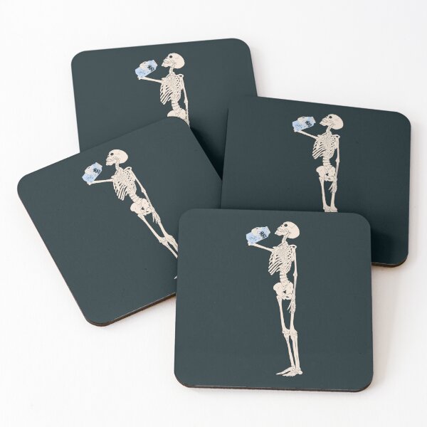 Item preview,  skeleton drinking oat milk  designed and sold by whatmabeldid.