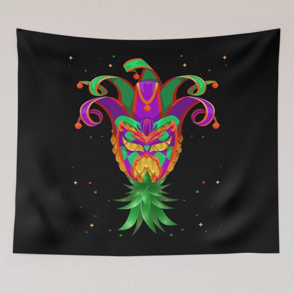 Item preview, Mardi Gras Jester Hat Mask Swinger Upside Down Pineapple designed and sold by LemoBoy.