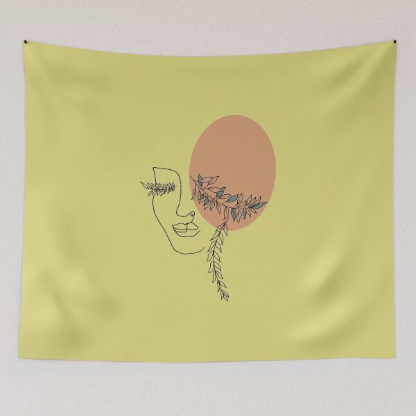 Item preview, Boho Woman Eyelash Line Illustration designed and sold by PinkySkull.