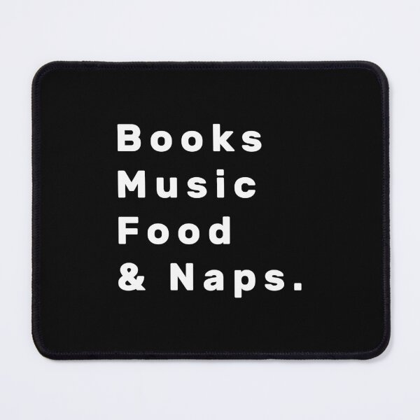 Item preview, Books Music Food & Naps. - White designed and sold by Parag's Travel Shop.