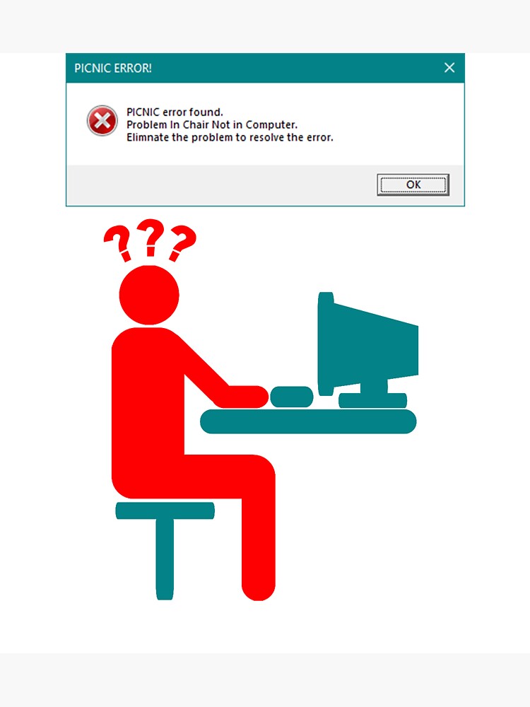 "PICNIC Error IT SUPPORT IT Meme" Sticker by boutiq4u Redbubble