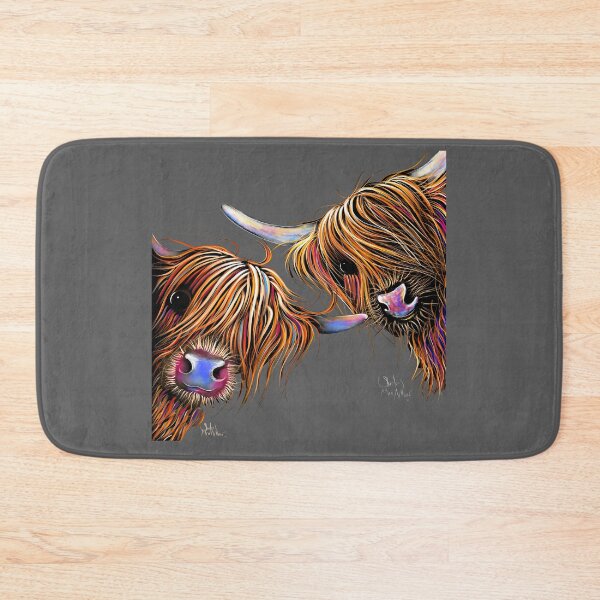 Item preview, HiGHLaND CoW PRiNT SCoTTiSH ' SuGaR LuMP & NooDLeS oN GReY ' BY SHiRLeY MacARTHuR designed and sold by Shirley MacArthur Art.