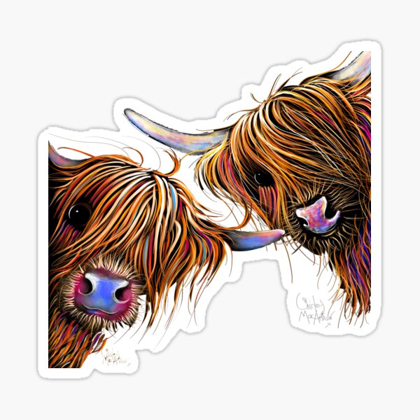 Item preview, HiGHLaND CoW PRiNT SCoTTiSH ' SuGaR LuMP & NooDLeS oN GReY ' BY SHiRLeY MacARTHuR designed and sold by Shirley MacArthur Limited.