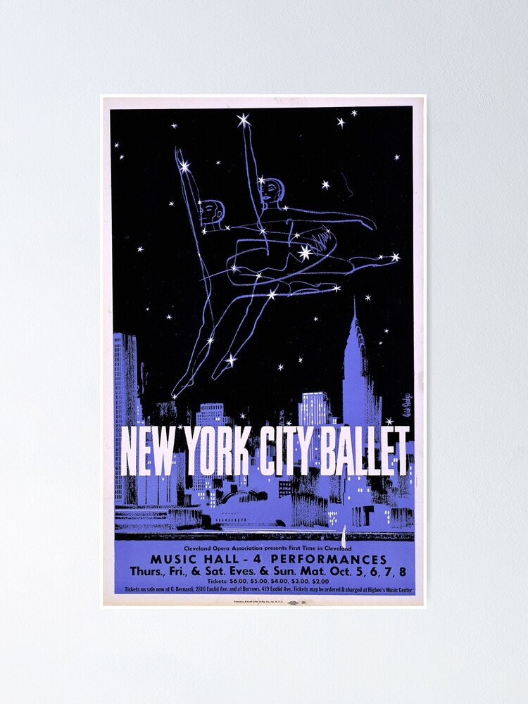 "New York City Ballet Vintage Broadway Poster American vintage