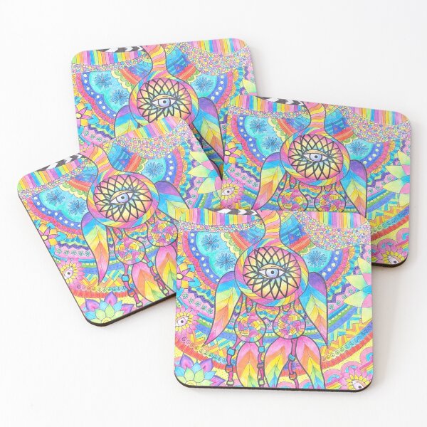 Item preview, Trippy Psychedelic Dream Catcher Colorful Design designed and sold by EDesrosierArt.