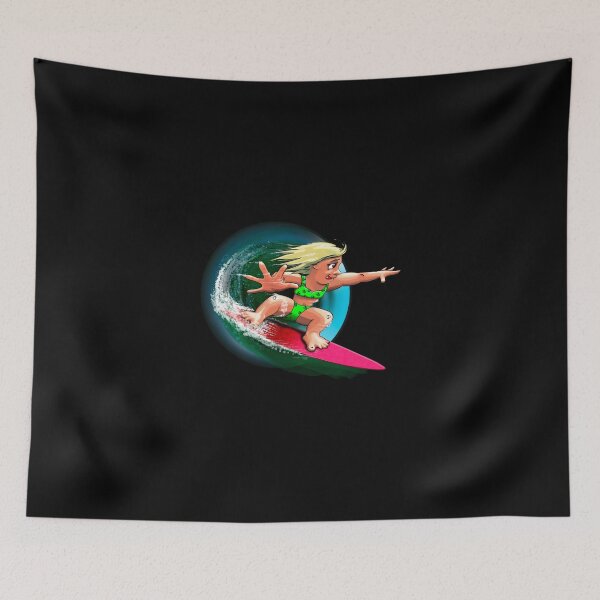 Item preview, Pequeña chica surfista Pegatina designed and sold by gretaboone.