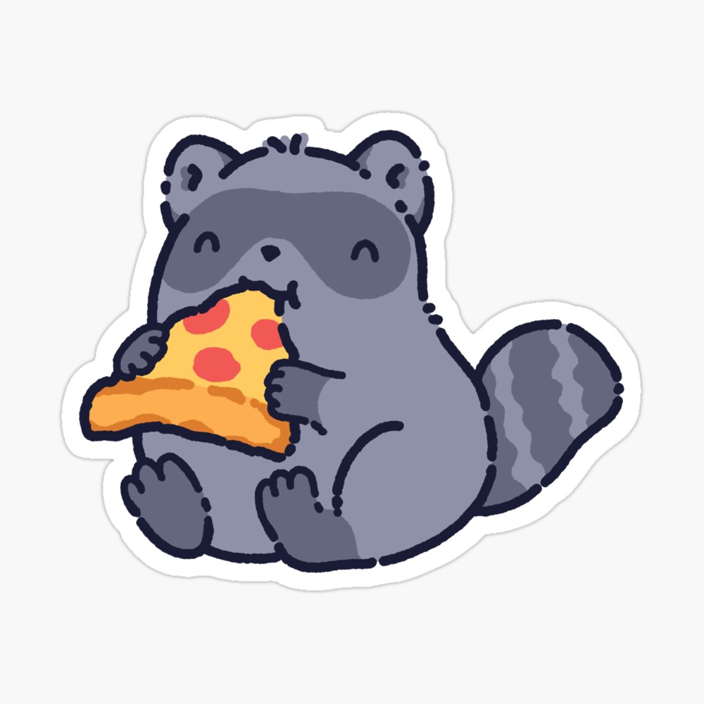 6 x 6 3dRose Funny Cute Raccoon Eating Pizza Slice Framed Tile 