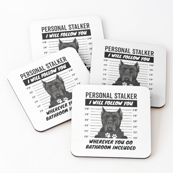 Item preview, Personal Stalker Dog – Cropped Ears Black Cane Corso designed and sold by More Cute Dogs.