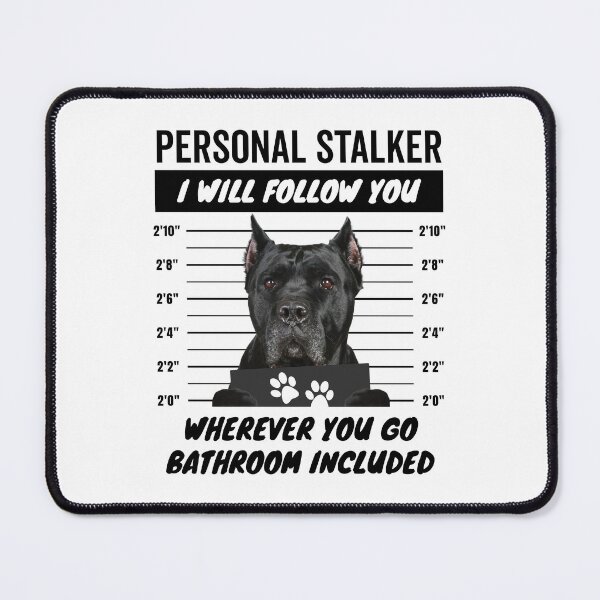 Item preview, Personal Stalker Dog – Cropped Ears Black Cane Corso designed and sold by More Cute Dogs.