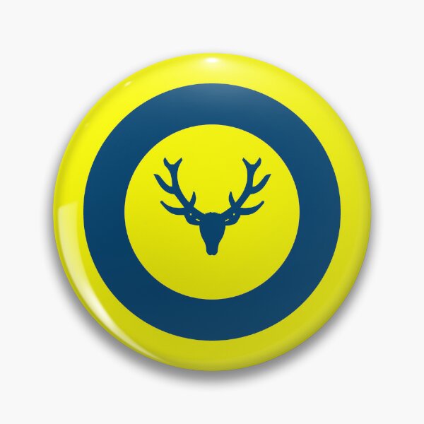 Item preview, Blue Yellow Stags Head retro Mod Roundel designed and sold by ModSupporters.