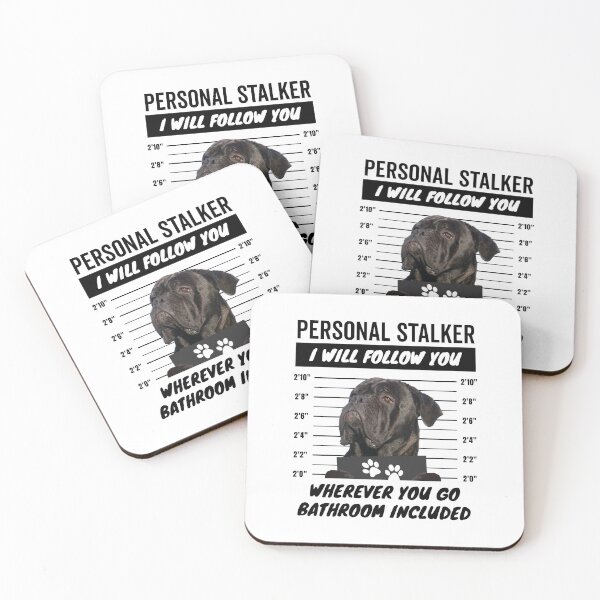 Item preview, Personal Stalker Dog – Natural Ears Black Cane Corso designed and sold by More Cute Dogs.