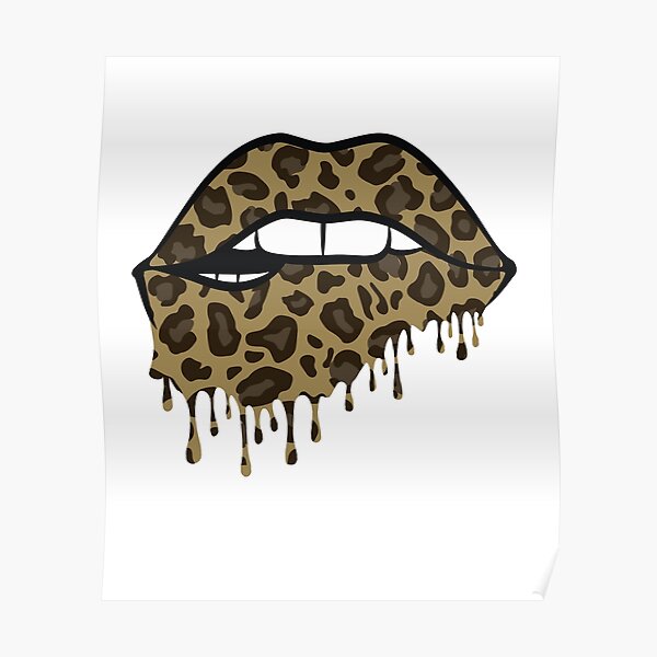 Fuzzy Leopard Drip Lips SVG