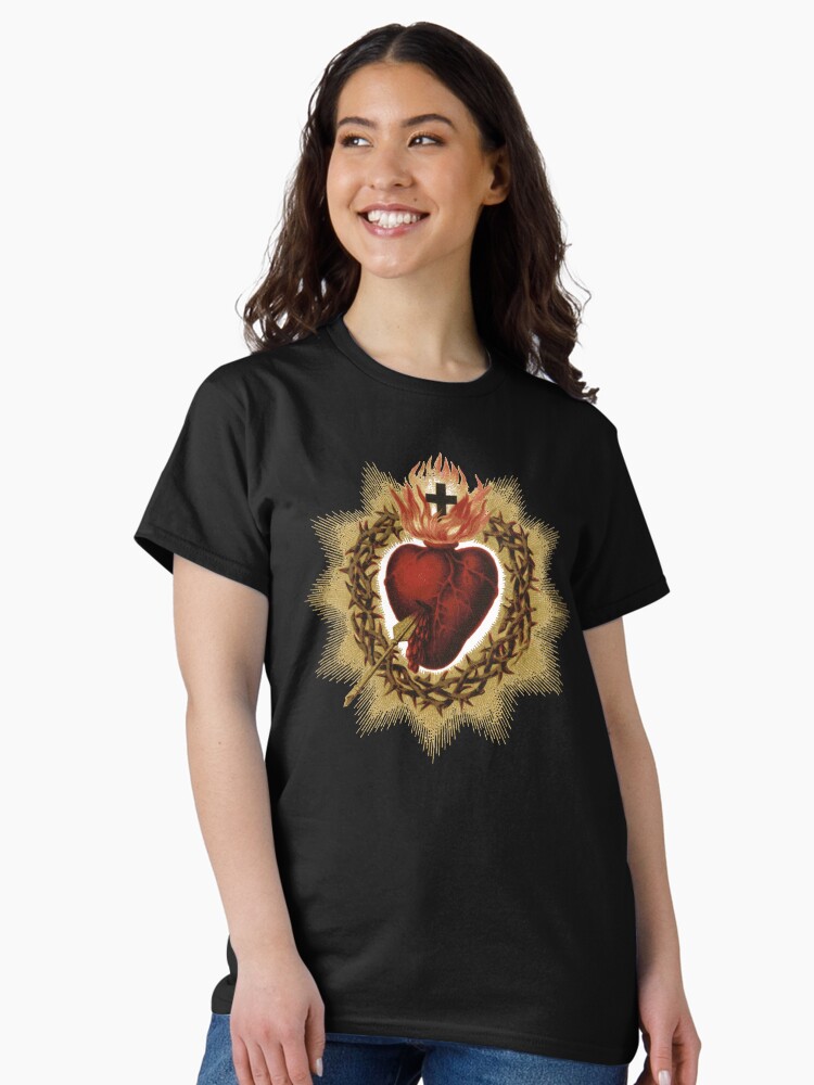 Thumbnail 2 of 7, Classic T-Shirt, Sacred Heart of Jesus Catholic designed and sold by Beltschazar.