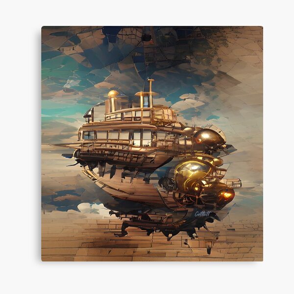 Item preview, Steampunk Art Stickers Shirts - Flying Ship - Gear / Cogs - Steampunk designed and sold by CattlettArt.