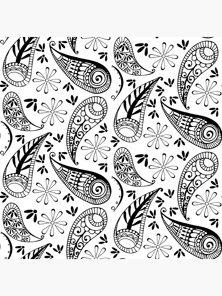 Indian Paisley Pattern Mankolam | Canvas Print