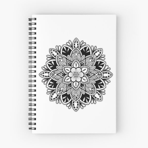 Item preview, Flowers mandala in pen and ink dotwork. designed and sold by René Voortwist Pen and Ink art.