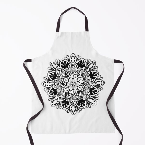 Item preview, Flowers mandala in pen and ink dotwork. designed and sold by René Voortwist Pen and Ink art.