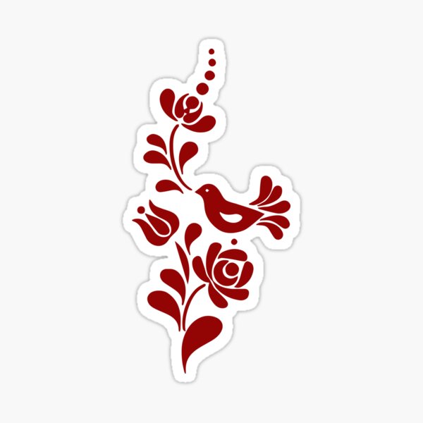 Bird and floral motifs Sticker