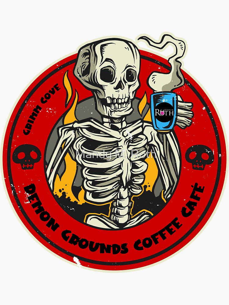 Thumbnail 3 of 3, Sticker, Demon Grounds Coffee Café designed and sold by mandymroth.