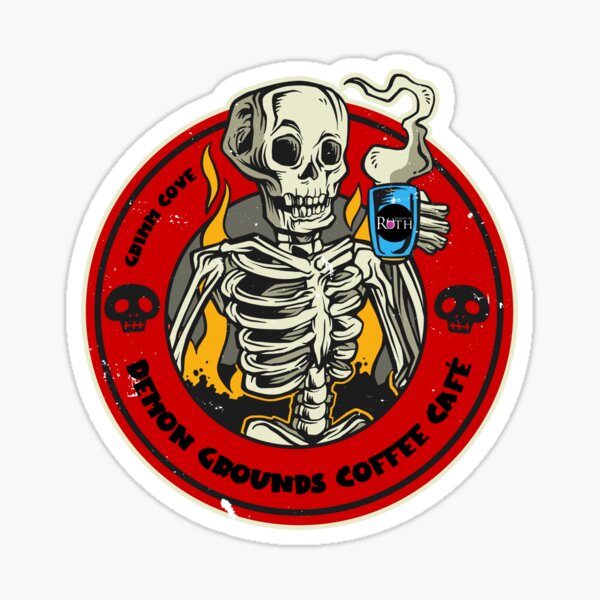 Demon Grounds Coffee Café Sticker