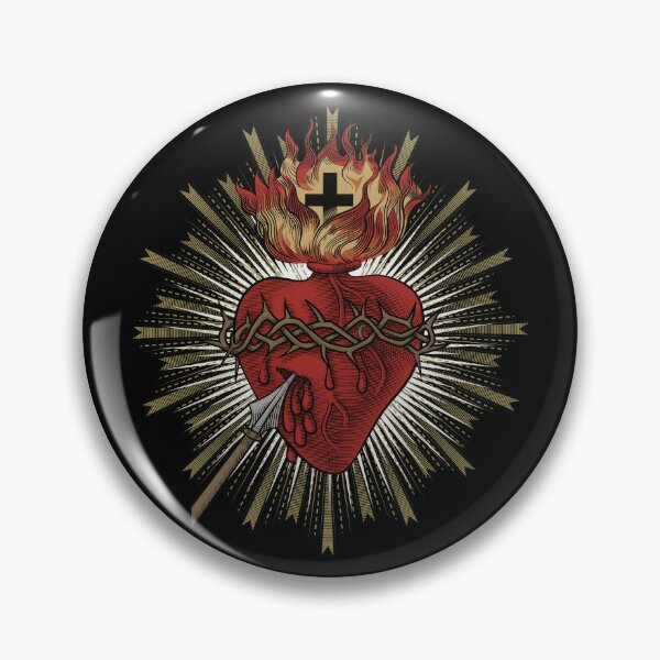 "Sacred Heart Of Jesus Christ" Pin For Sale By Beltschazar | Redbubble