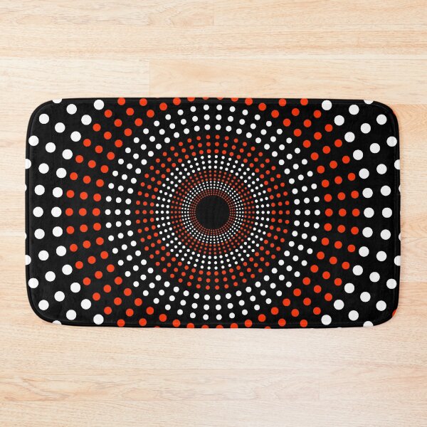 Item preview, POLKA DOT CONCENTRIC CIRCLES PATTERN. RED AND WHITE ON BLACK. designed and sold by 5hertz.