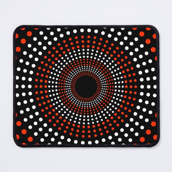 Item preview, POLKA DOT CONCENTRIC CIRCLES PATTERN. RED AND WHITE ON BLACK. designed and sold by 5hertz.