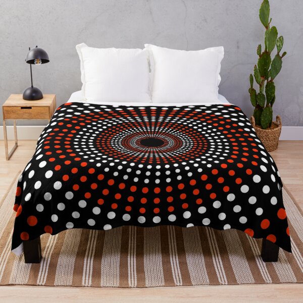 Item preview, POLKA DOT CONCENTRIC CIRCLES PATTERN. RED AND WHITE ON BLACK. designed and sold by 5hertz.