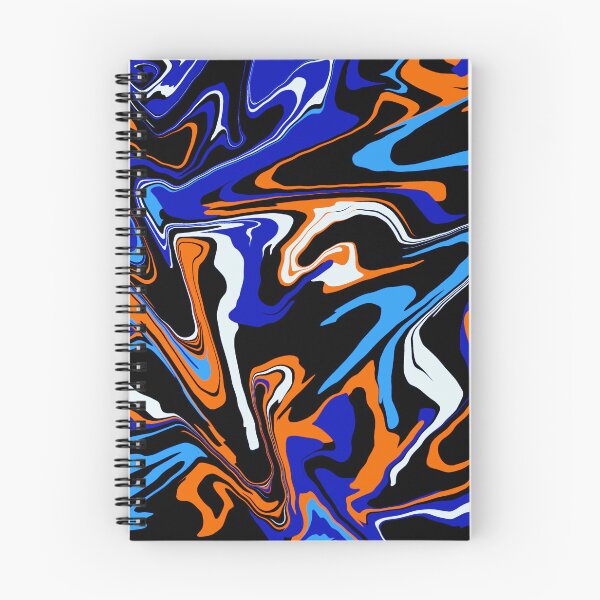 Item preview, Derretimiento abstracto azul, naranja, blanco y negro designed and sold by BigTexFunkadelic.