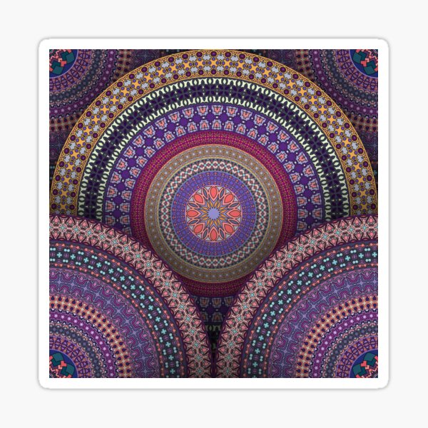 Colorful abstract ethnic floral mandala pattern design Sticker