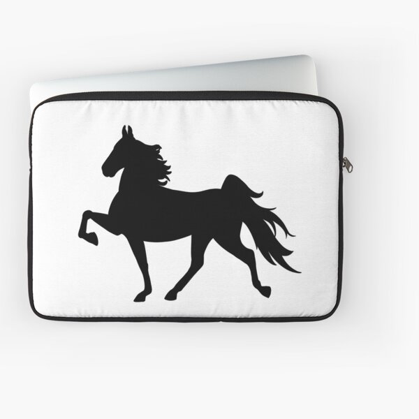 Aperçu de l'œuvre Silhouette noire de cheval de selle américain à 5 allures créée et vendue par theaadesigns.