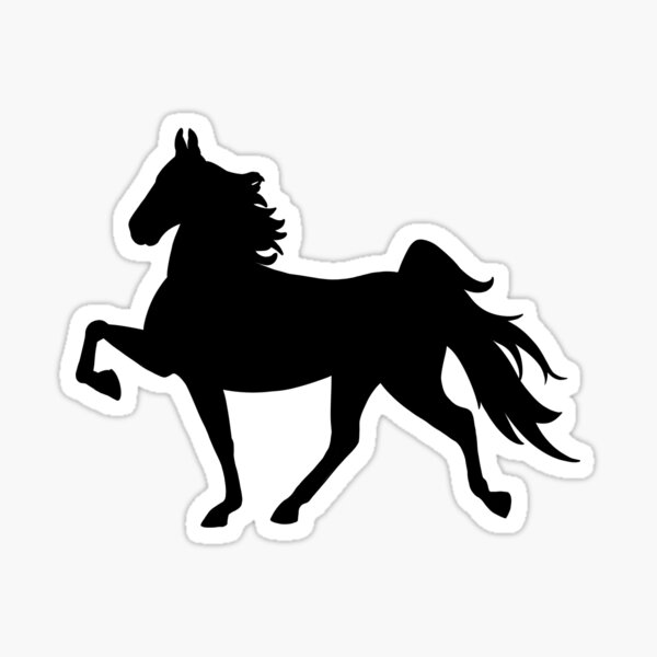 Aperçu de l'œuvre Silhouette noire de cheval de selle américain à 5 allures créée et vendue par theaadesigns.