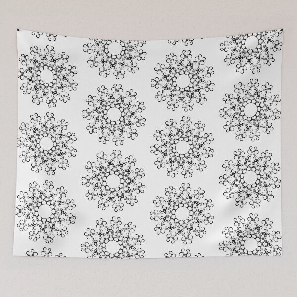Item preview, Black Swirly Floral Flower Pattern designed and sold by Zareen Sayyed.