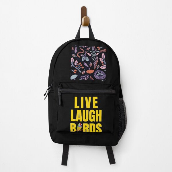 Item preview, Live Laugh Birds - Black Gold Retro Typography | Funny Birds Memes designed and sold by Delandor.