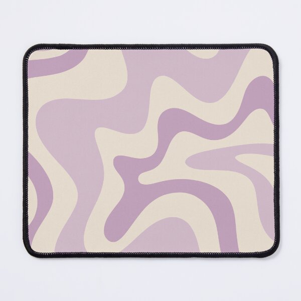 Item preview, Retro Liquid Swirl Abstract Pattern Square in Light Lavender Purple and Cream designed and sold by kierkegaard.