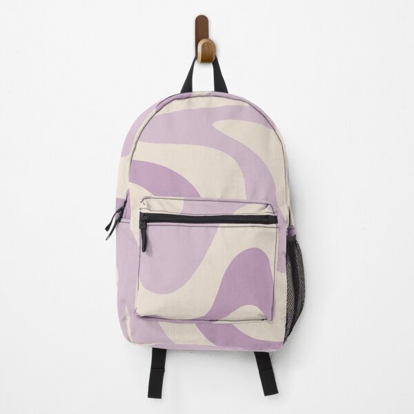 Item preview, Retro Liquid Swirl Abstract Pattern Square in Light Lavender Purple and Cream designed and sold by kierkegaard.