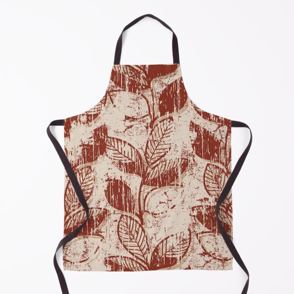 Item preview, Red and Beige Vintage Leaves Pattern Wallpaper  designed and sold by NawalMagdy.
