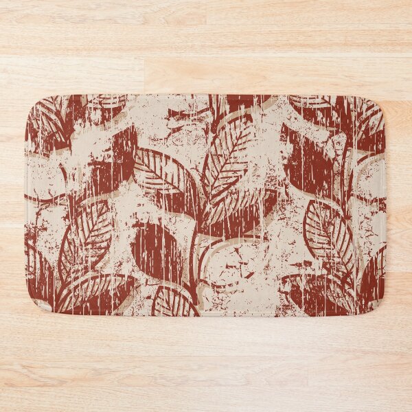 Item preview, Red and Beige Vintage Leaves Pattern Wallpaper  designed and sold by NawalMagdy.