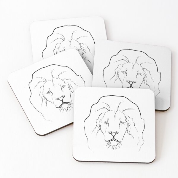 Item preview, Lion in one line drawing designed and sold by evk-art.