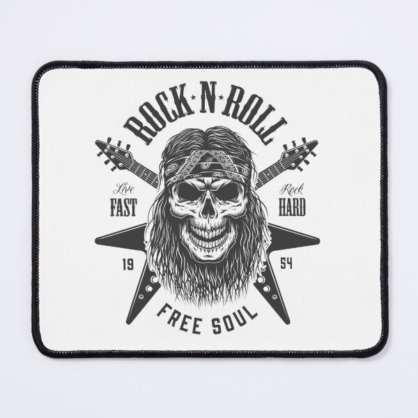 Item preview, Rock and roll skull with guitar mens t shirts designed and sold by designsmaster99.