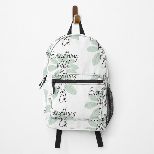 Item preview, Everything will be ok | inspirational quotes | green leaves | abstract word art designed and sold by Vicsdesignsart.