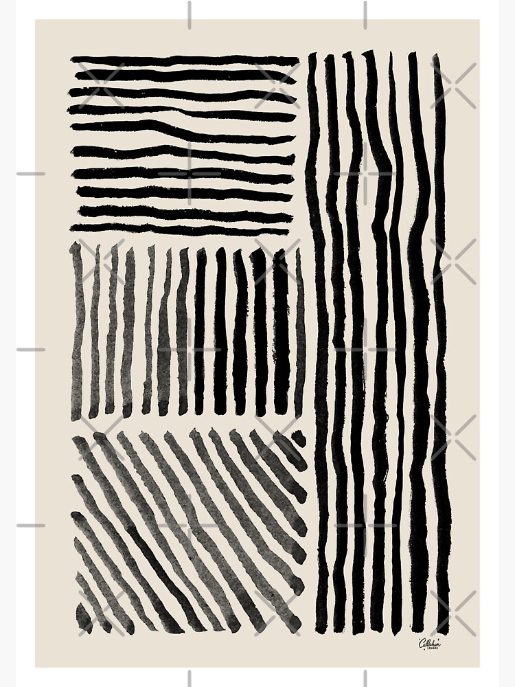 "Minimal Mid Century Modern Abstract Digital Wall Art" Sticker by