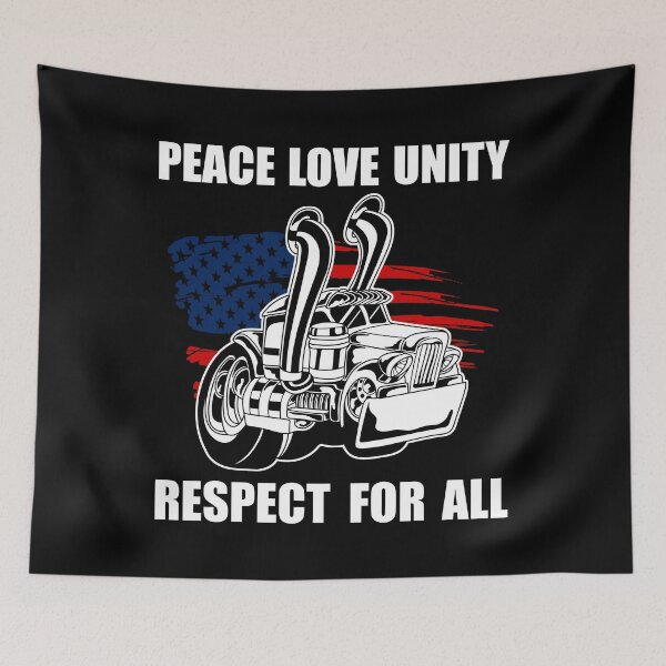 Item preview, PEACE LOVE UNITY AND RESPECT FOR ALL designed and sold by OverbeeDesigns.