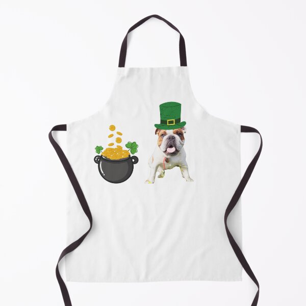 Item preview, A cute irish bulldog wearing a green hat with pot of money. Pit bull happy designed and sold by Doggymadness.
