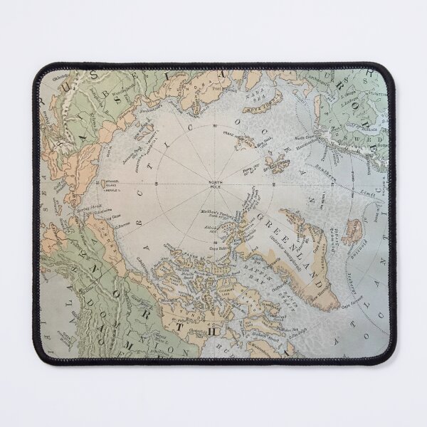 Item preview, North Pole antique map 1800s, Canada, Greenland, Scandinavia, Iceland, Russia designed and sold by djrunnels.